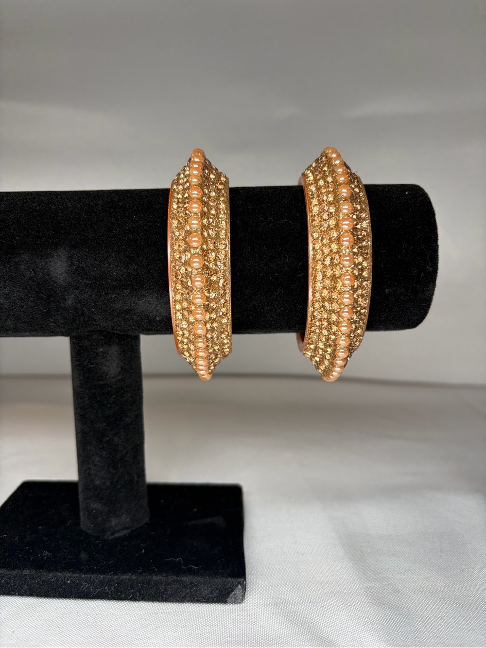 Gold-Tone Beaded Bangle set - Women's Fashion Jewelry